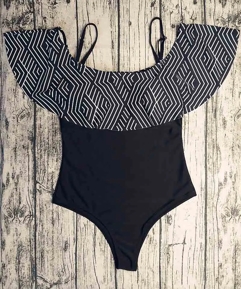 Новинка 2018 женский сексуальный купальник с открытыми плечами и цветочным