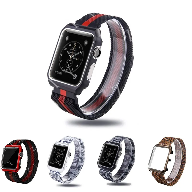 Миланская петля ремешок для часов Apple Watch 42 мм серия 3 2 1 из нержавеющей стали +