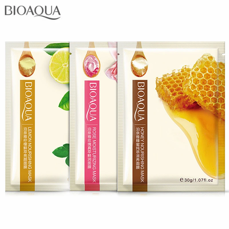 Маска для лица BIOAOUA с медом/розой/лимоном комбинированная растительная