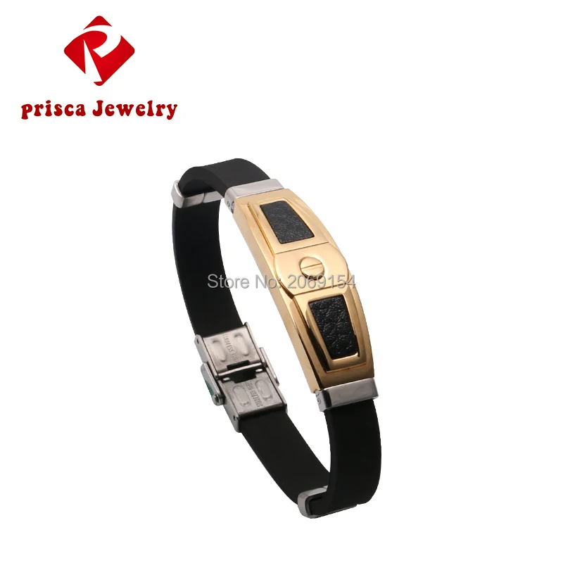 Браслет мужской роскошный брендовый модный силиконовый браслет нержавеющая
