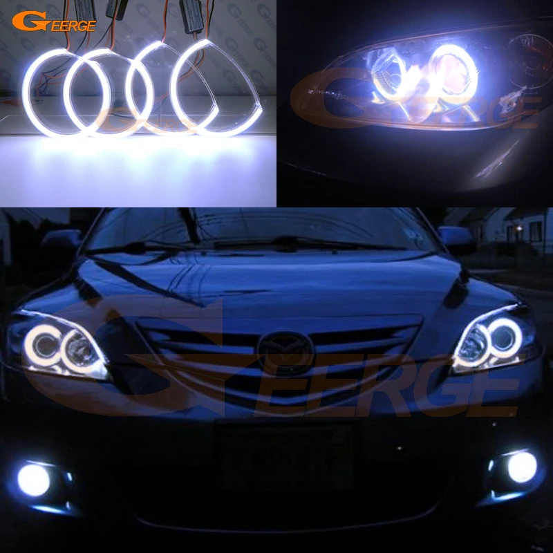 Для MAZDA SPEED 3 2007 2008 2009 отличные ангельские глазки Ультра яркое освещение COB комплект светодиодов «глаза ангела» halo кольца