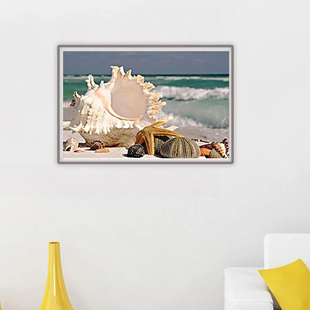 30X40cm Полный Алмазные ракушки шаблон Алмазная Картина гостиная DIY Круглый Алмаз