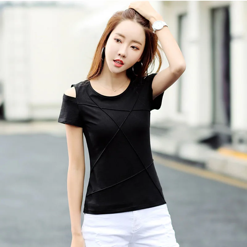 BOBOKATEER размера плюс футболка женская футболка camisetas verano mujer летний топ с открытыми плечами футболка Женские топы Футболка femme