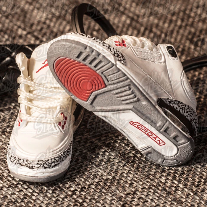 SneakersAIR белый цементный Jordan 3 белый цементный стерео 3D модель брелок кулон JORDAN 3 автомобильный брелок
