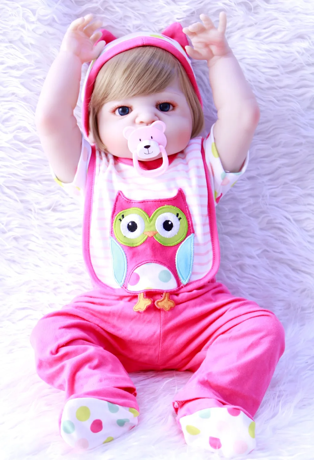 Полностью Силиконовое тело для новорожденных 23 дюйма белая кожа детей