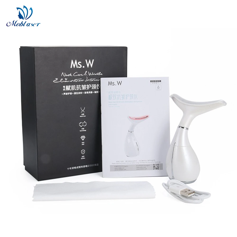 RF Wrinkle Remove Machine Double Chin Reducer Vibration Heating Neck Firming Skin Machine Micro Vibrating Electric Beauty Tools