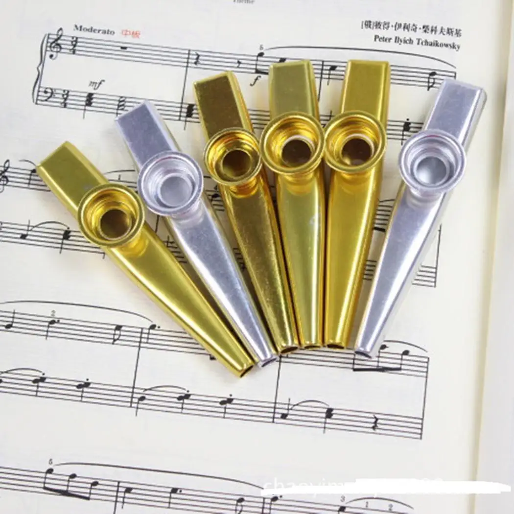 Детский портативный музыкальный инструмент металлическая флейта губная