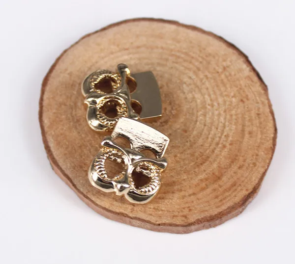 100piece Gold Tone Metal Stopper Toggle Owl Buckle Rope Clamp Cord Locks Drawstring Stops End Button with 2 holesfor Bags/NK226 | Дом и сад