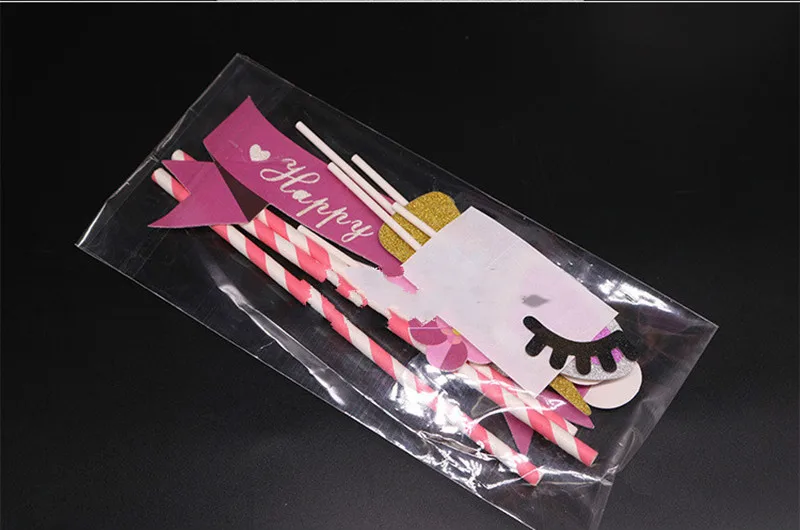 1 Набор розовый Топпер для торта ручной работы в вечерние единорога украшение