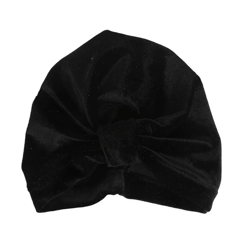 Fashion Velvet Baby Hat for Girls Boys Spring Turban Knot Cap Newborn Photography Props Elastic Infant Beanie Bebe Accessories | Детская