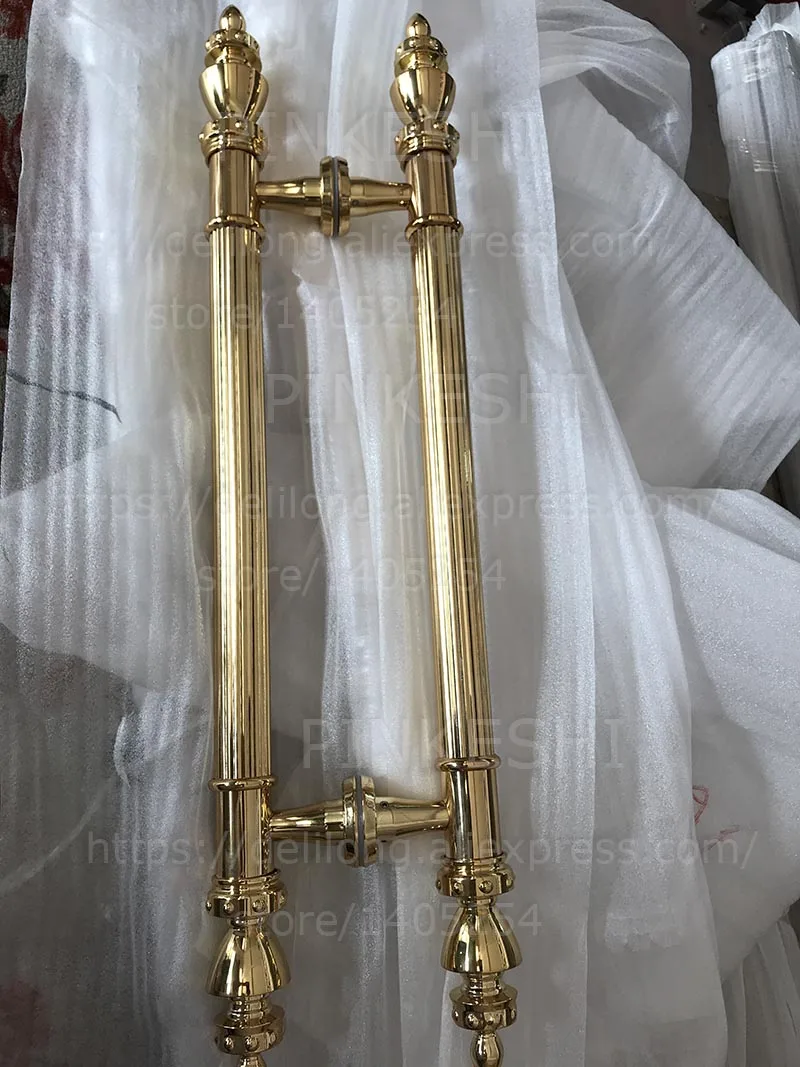 gold straight shape Европейский стиль, антикварная латунная основная Входная стеклянная дверь, деревянная дверь, выдвижные ручки, золотой цвет, длина 800 мм - Цвет: gold straight shape