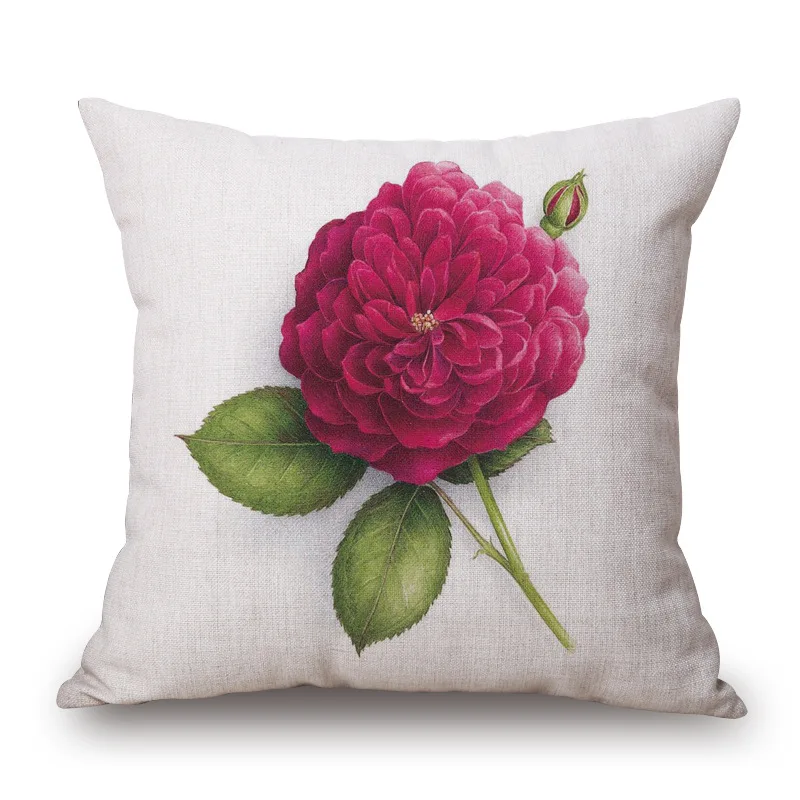 Мода высокого качества из хлопка и льна Красивая Розовый цветок пиона автомобиль