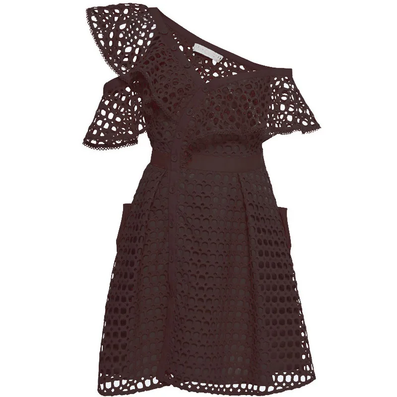 Женское платье весна лето 2017 кружевное мини с открытыми плечами и оборками|vestido de