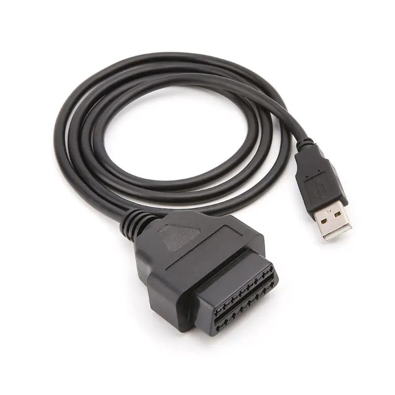 Автомобильный адаптер с 16 контактами OBD2 на USB для зарядки диагностический