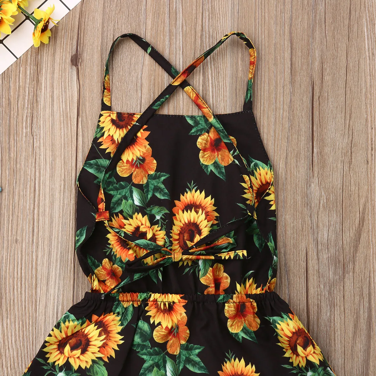 Kids Baby Girl Summer Dress Backless Sunflower Print Party Pageant Sundress 1-6Y | Детская одежда и обувь