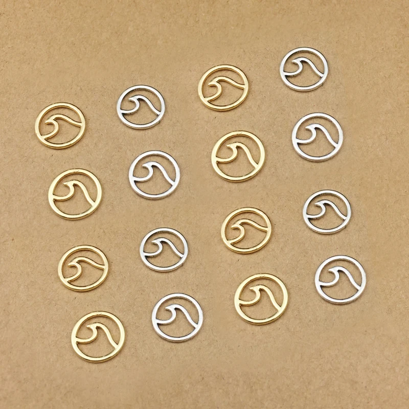 

20pcs 11x11mm tiny sea wave charm enamel charms for jewelry making and crafting charm fashion bracelet pendant