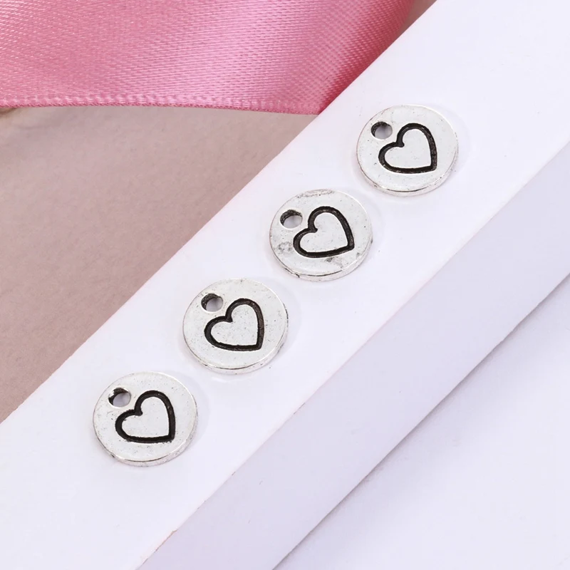 Подвеска в виде сердца на монете из розового золота и серебра 50 шт.|Подвески| |