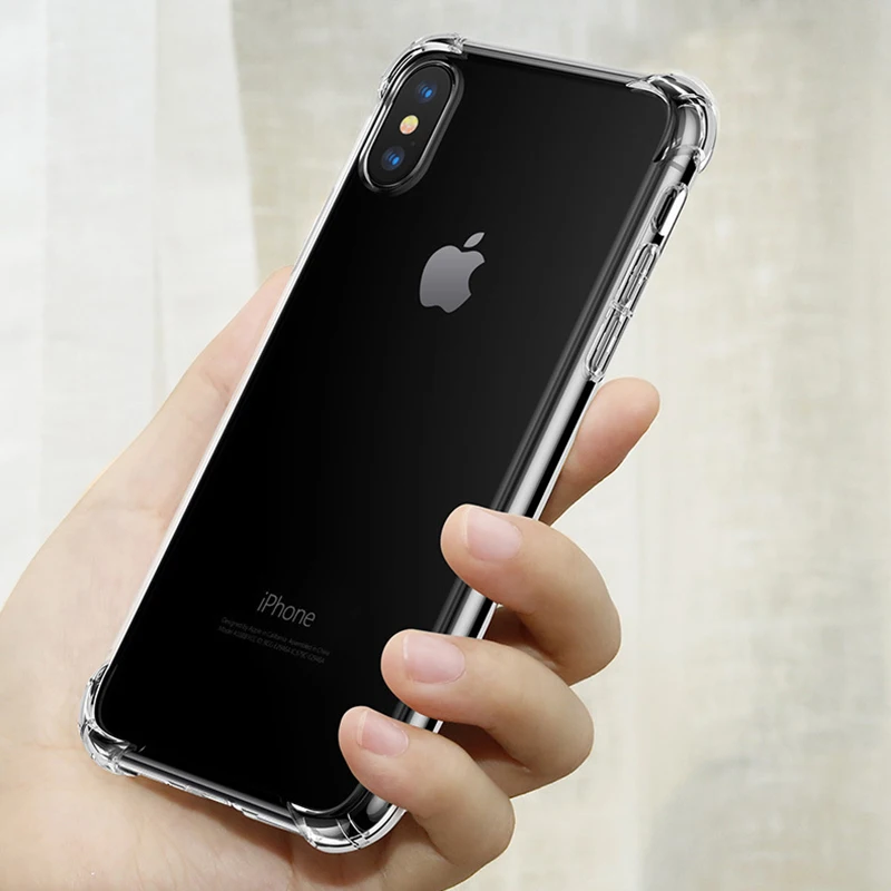 Чехол для iPhone 6 S Plus 7 8 Чехлы супер тонкий прозрачный ударопрочный Прозрачный