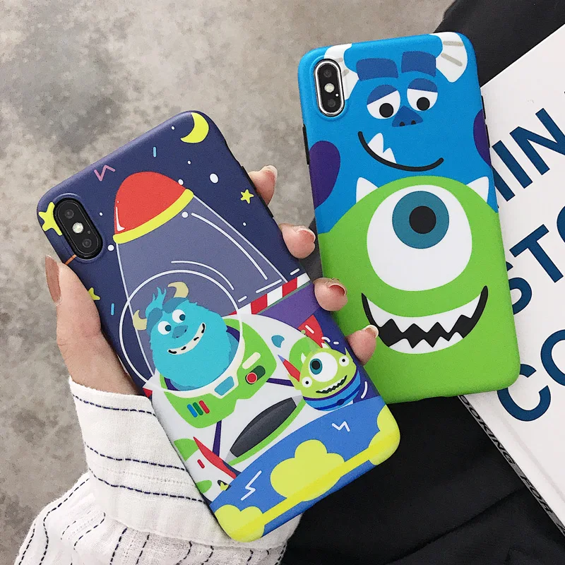 Милый мягкий чехол для iphone XS Max с мультяшными монстрами из университета задняя