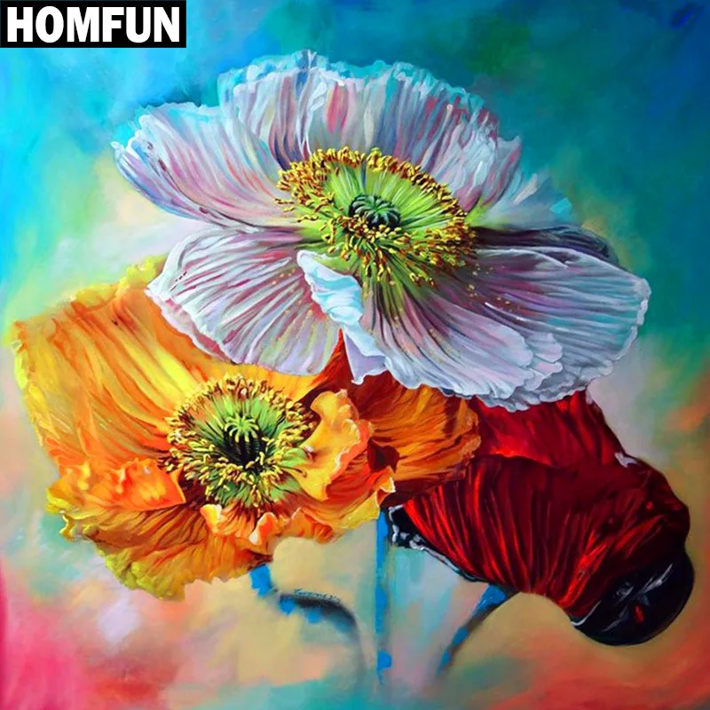 Набор для алмазной вышивки HOMFUN алмазная живопись цветные цветы полное покрытие