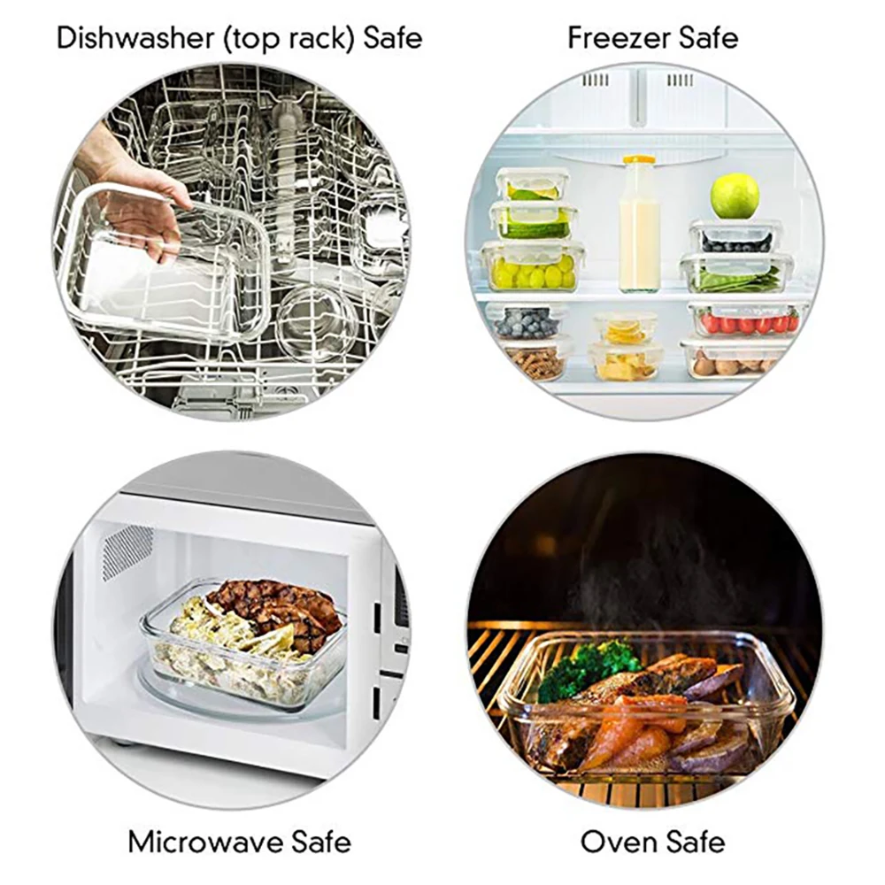 Стеклянный контейнер для хранения пищевых продуктов Bento коробка микроволновый