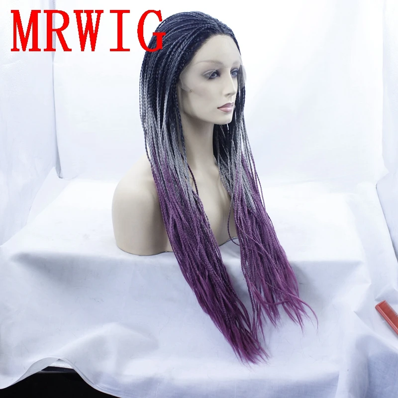 MRWIG средняя часть коробка косы Glueless передний парик шнурка 26in 650 г реальное