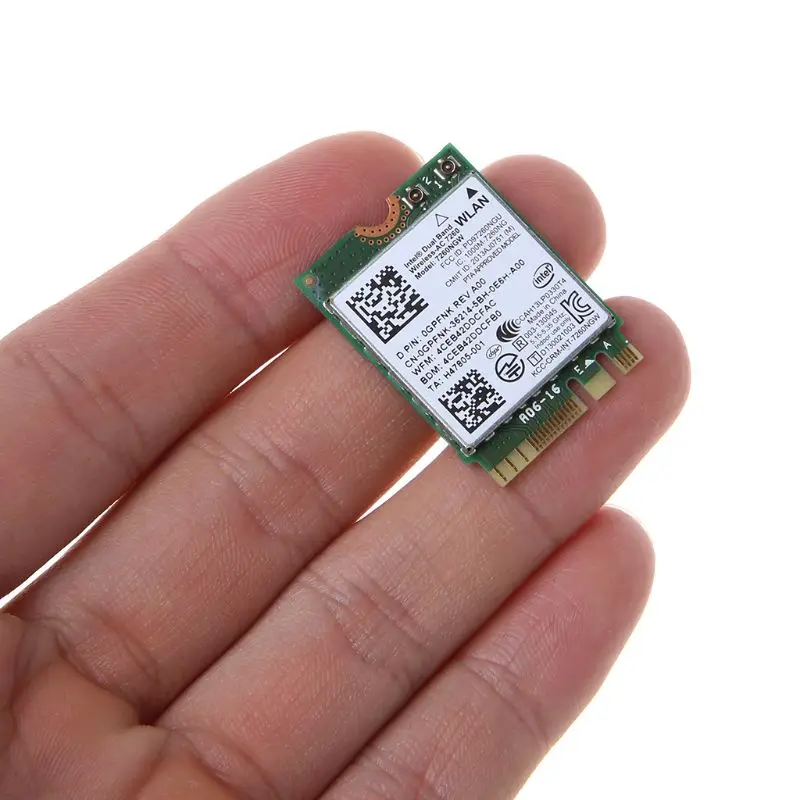 Сетевая карта для ноутбука Dell Intel Dual Band Wireless AC 7260 7260NGW NGFF M.2 Bluetooth WiFi|Сетевые карты| |