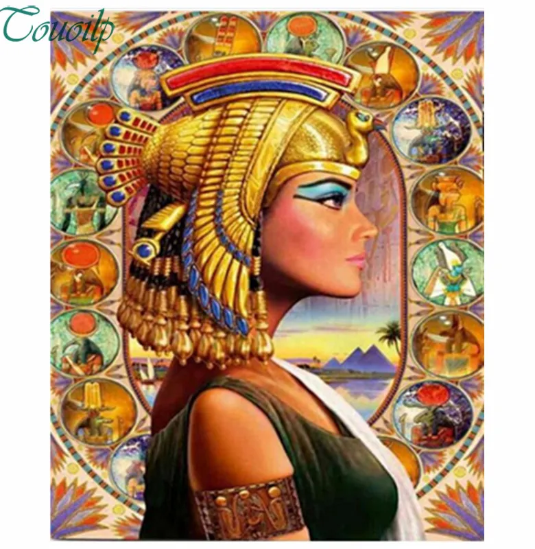 Алмазная вышивка сделай сам картина из страз королева Египта полноразмерная