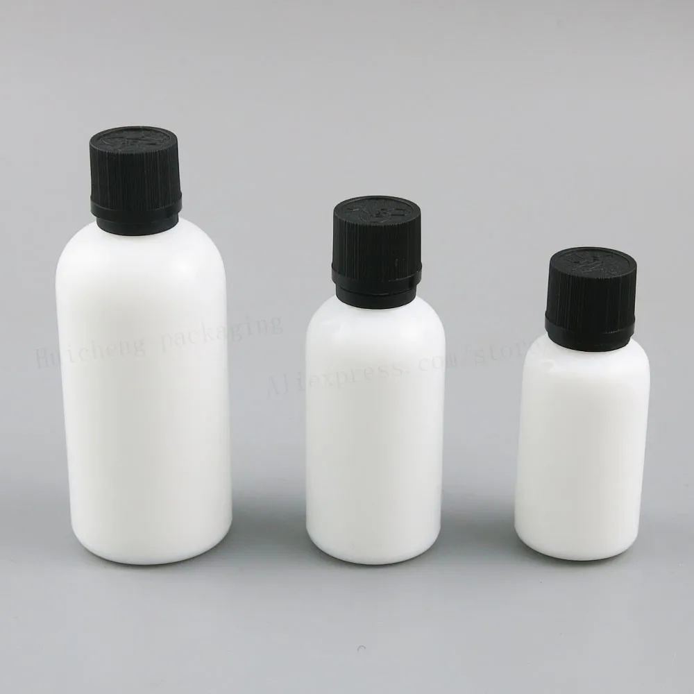 

12 X Refillable Natural White Glass Bottle With Tamper Evident Cap 15ml 30ml 50ml 100ml 1OZ White Glass Containers