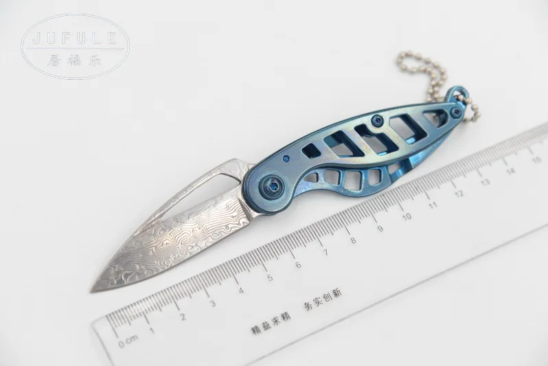 JUFULE 2018 Blue Bird VG10 лезвие из дамасской стали с титановым покрытием рукоятка складной