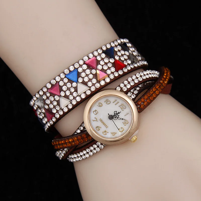 Мода роскоши Моды Случайные кварц Уникальный sloggi алмазный женские часы обмотки