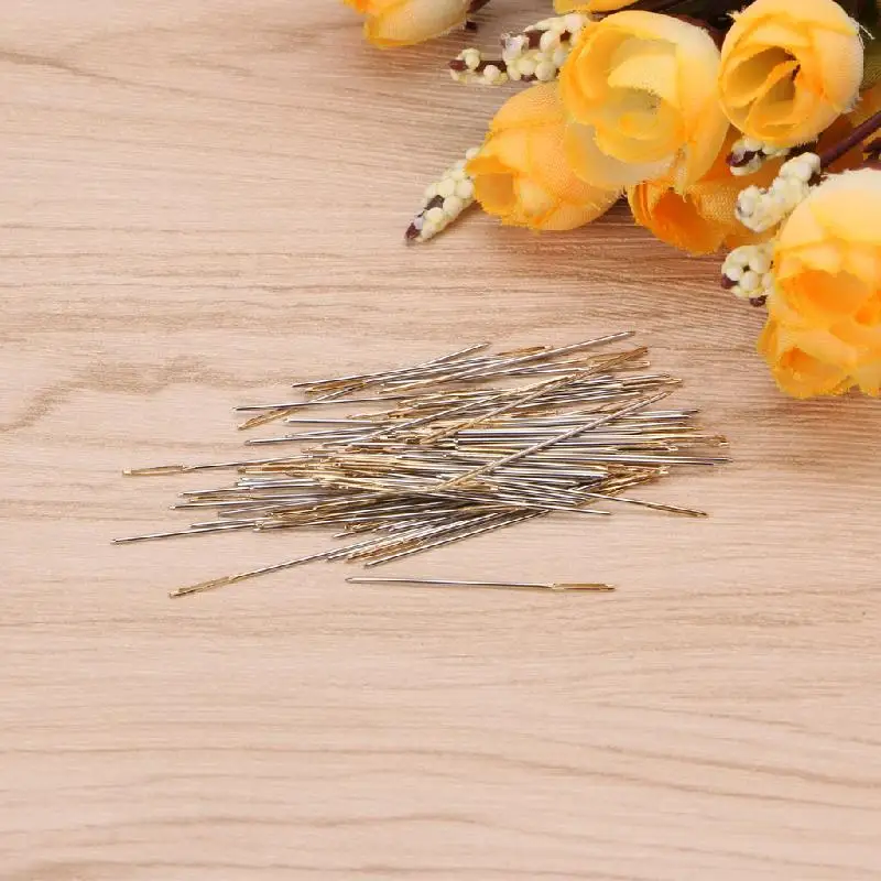 100 шт. иглы с золотым хвостом 24 # для вышивки ткани крестиком стандартный набор