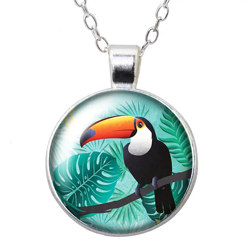 Круглый Кулон Ramphastos toco Birds 25 мм стеклянный кабошон для женщин и девушек ювелирные