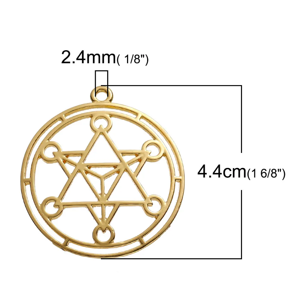 DoreenBeads цинковый сплав золотого цвета круглые медитационные Подвески Merkaba полые DIY