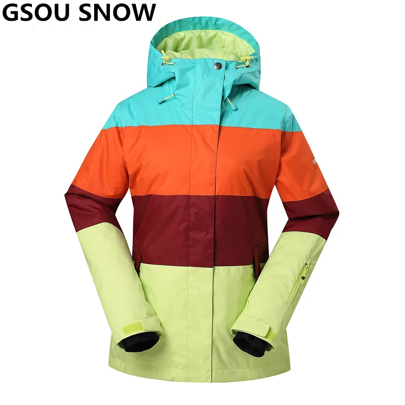 Gsou Snow 30 градусов Лыжная куртка женская уличная лыжная водонепроницаемая 10K