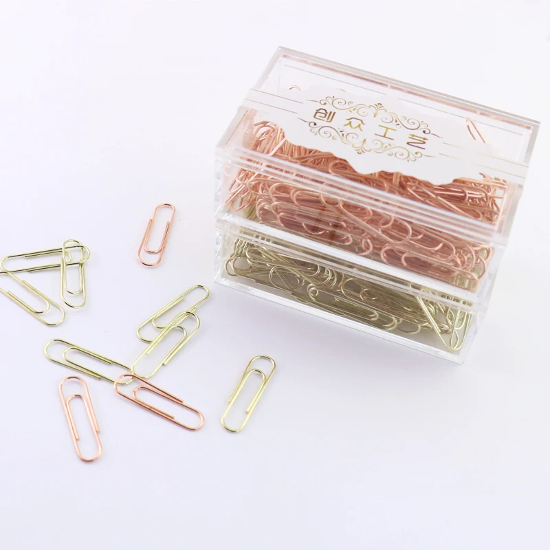 

Rose gold fashionable paperclip electroplating imitation gold super bright ordinary paper pin office U type needle