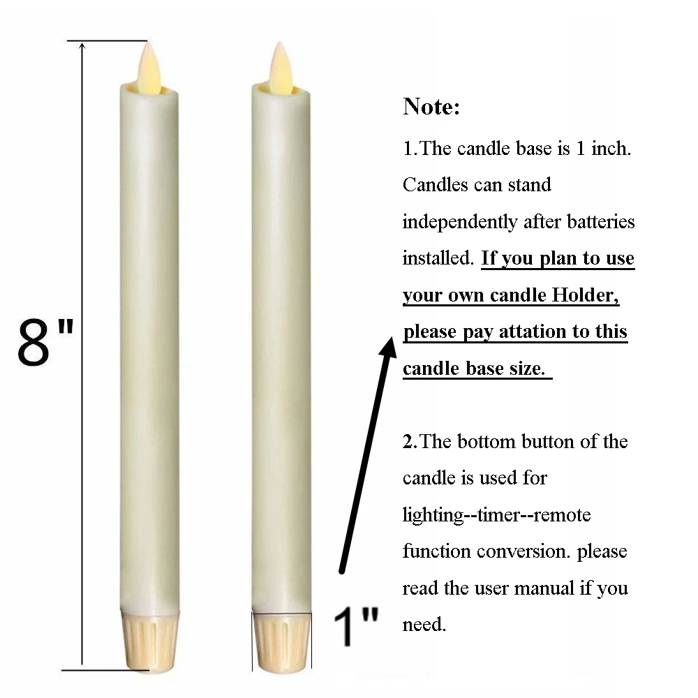 Ksperway набор из 2 беспламенных конусных свечей восковая поверхность с таймером и