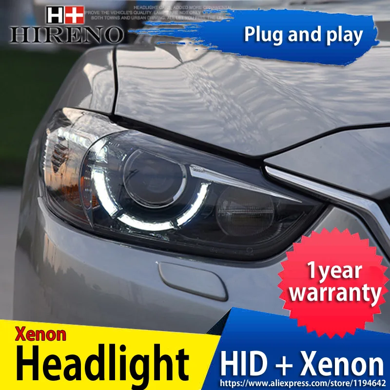 Фары головного света Hireno для Mazda 6 Mazda6 Atenza 2013 2015 гг. светодиодные фары в сборе DRL