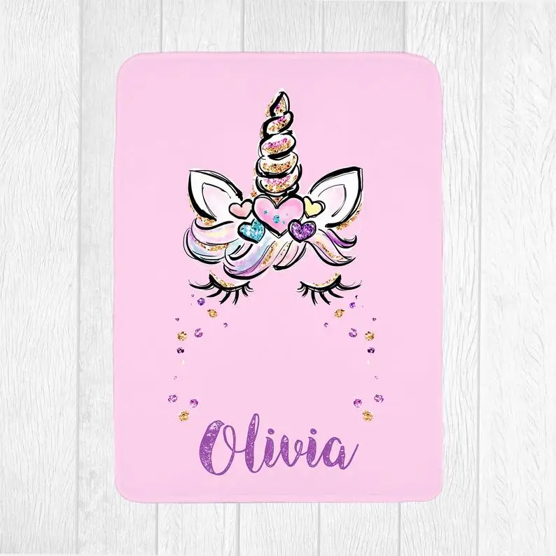 Персонализированное волшебное одеяло единорога для влюбленных индивидуальное