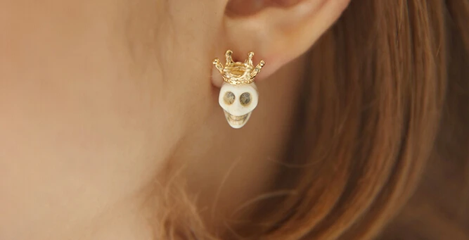 Серьги с черепом бесплатная доставка лидер продаж модные серьги гвоздики