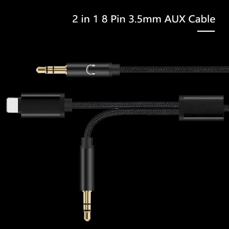 2 в 1 8 Pin адаптер 3 5 мм разветвитель AUX кабель м Jack конвертер для iPhone 7/7 Plus/8/X iPod |