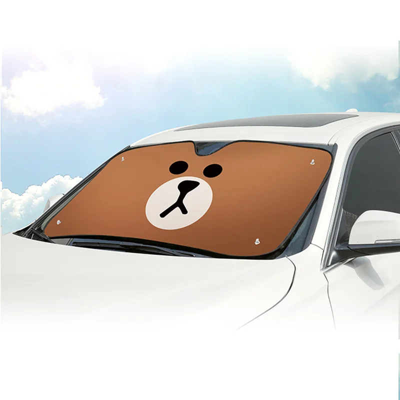 Линия друзей коричневый медведь лобовое стекло автомобиля Солнцезащитная