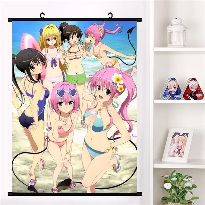 A Аниме To LOVE Ru Eve Микан Юки тьма Kotegawa Yui Momo Belia Deviluke настенный свиток плакат Настенные подвесные плакаты домашний декор - Цвет: A