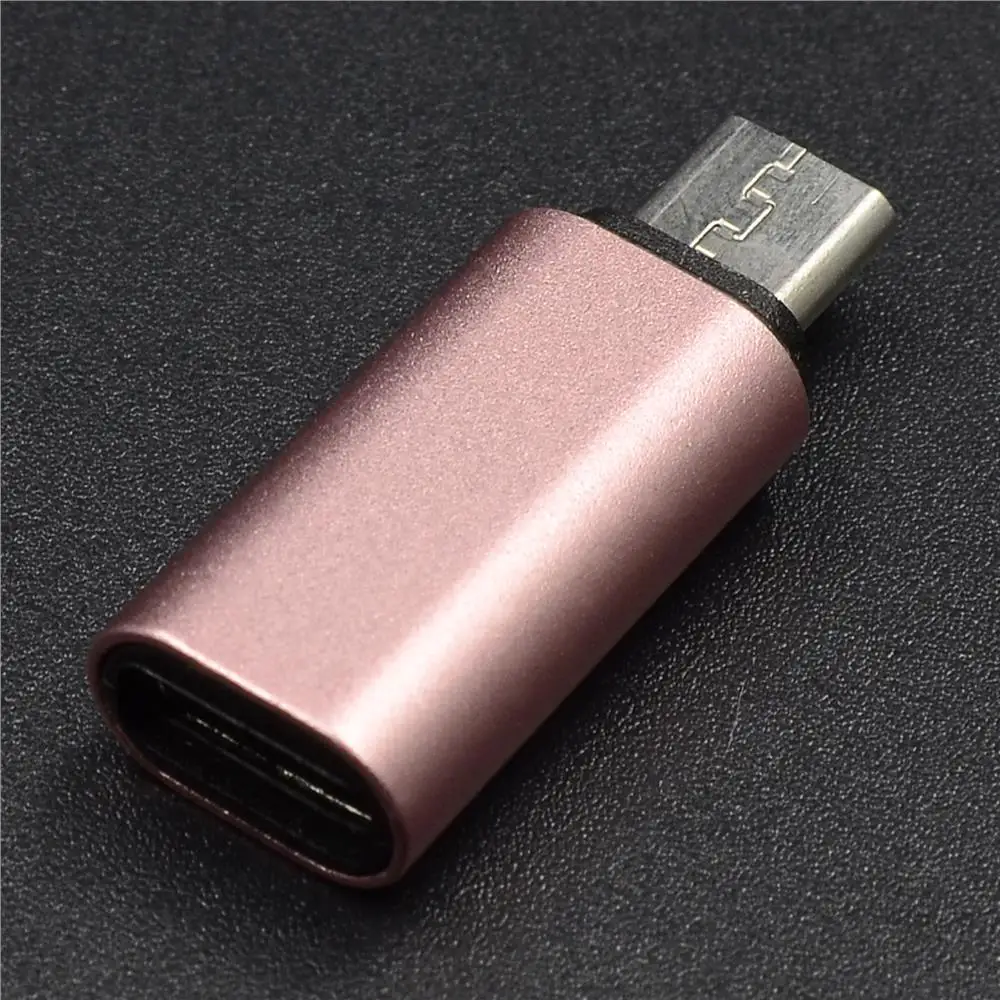 Rose Gold Металлический type-C Женский к Micro USB Мужской адаптер, для MicroUSB Мужской к type-C Женский адаптер - Цвет: Rose Gold