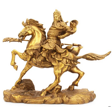 SCY 326 + медная статуя лошади Wu Guan Yu орнаменты Богатство счастливый будда Гуань эрье
