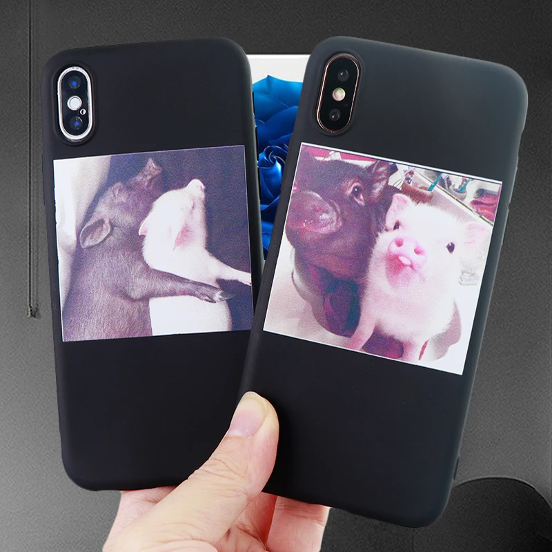 Милые Чехлы для мобильных телефонов с изображением свиньи iPhone 6 S 7 8 Plus X XS MAX XR