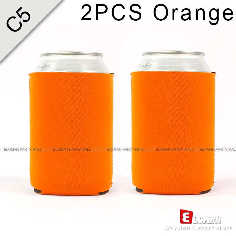 C5-Orange-2PCS 2 шт. вечерние украшения для пива ELOMAN, для свадебного торжества, одноцветные, для детского душа, вечерние, неопреновые, для пива, уютные - Цвет: C5-Orange-2PCS