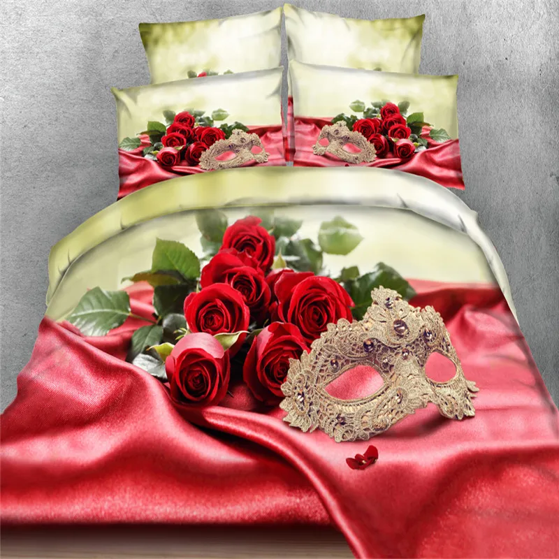 Бесплатная доставка стандартным 3d белым/красным/желтым розовым 4 шт. постельное