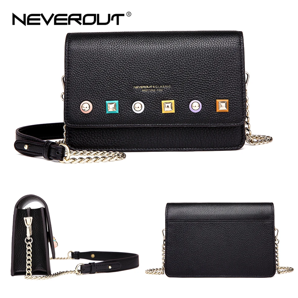 Сумка мессенджер NEVEROUT из натуральной кожи однотонная высокого качества|Сумки с