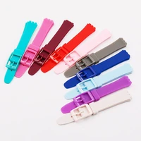 watch accessories silicone strap for swatch12mm lw143 ls116 ll115lm141 pin buckle fashion womens watch strap watch band